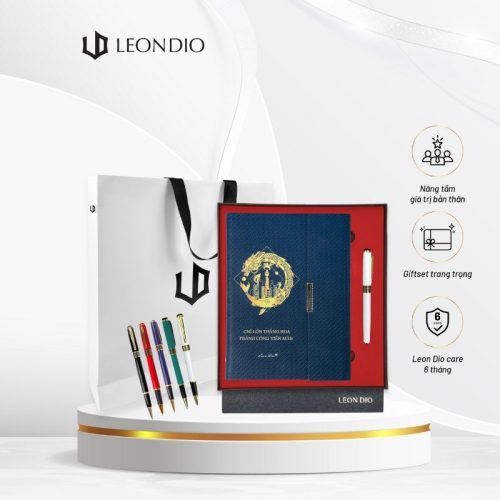 GiftSet Cao Cấp Sang Trọng Sổ Leon Dio Cá Chép Hóa Rồng - Bút Primal Hive