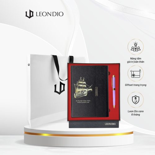 GiftSet Cao Cấp Sang Trọng Sổ Leon Dio Vươn Xa Biển Lớn - Bút Âu Lạc Chu Nhai