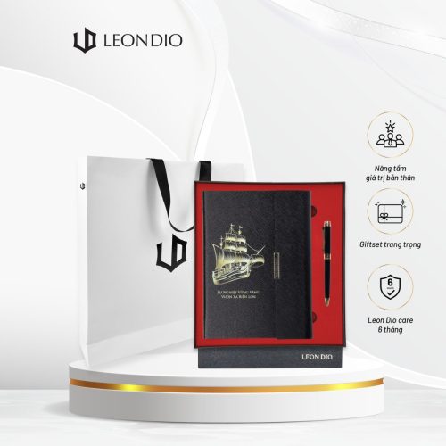 GiftSet Cao Cấp Sang Trọng Sổ Leon Dio Vươn Xa Biển Lớn - Bút Âu Lạc Cửu Chân
