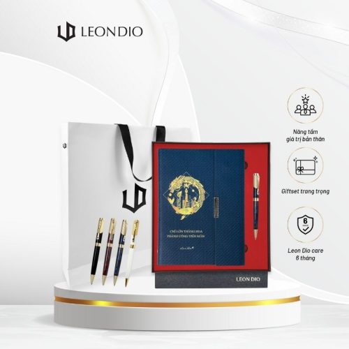GiftSet Cao Cấp Sang Trọng Sổ Leon Dio Cá Chép Hóa Rồng - Bút The Classic Lapis Lazuli