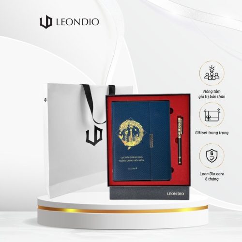 GiftSet Cao Cấp Sang Trọng Sổ Leon Dio Cá Chép Hóa Rồng - Bút The Classic Royalian