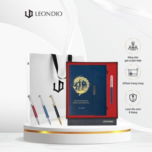 GiftSet Cao Cấp Sang Trọng Sổ Leon Dio Cá Chép Hóa Rồng - Bút The Discovery