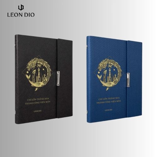 GiftSet Cao Cấp Sang Trọng Sổ Leon Dio Cá Chép Hóa Rồng - Bút Âu Lạc Nhật Nam - Hình ảnh 2