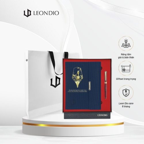 GiftSet Cao Cấp Sang Trọng Sổ Leon Dio Người Lái Đò - Bút Le Noble Lava De Lux