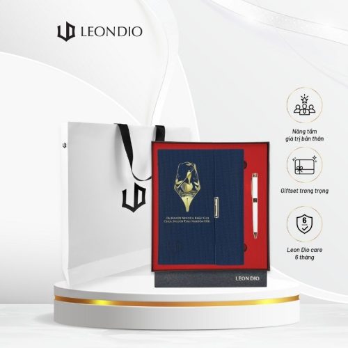 GiftSet Cao Cấp Sang Trọng Sổ Leon Dio Người Lái Đò - Bút Âu Lạc Mê Linh