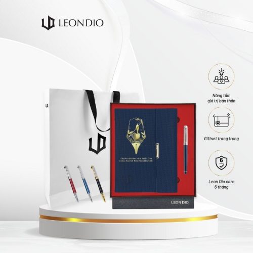 GiftSet Cao Cấp Sang Trọng Sổ Leon Dio Người Lái Đò - Bút The Discovery