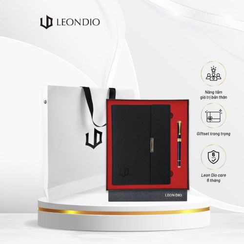 GiftSet Cao Cấp Sang Trọng Sổ Leon Dio - Bút Primal Gentee Gold