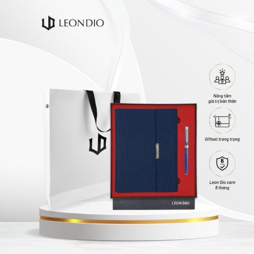 GiftSet Cao Cấp Sang Trọng Sổ Leon Dio - Bút Le Noble Royal Blue
