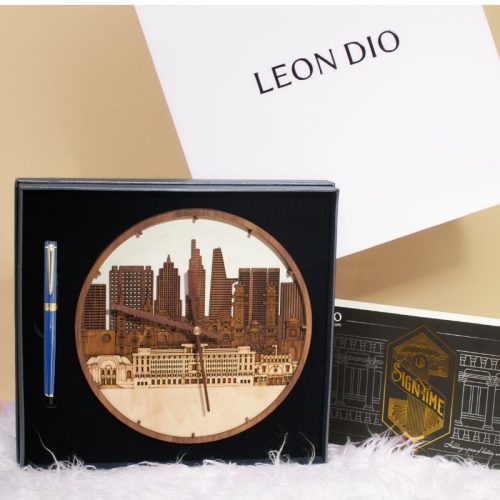 GiftSet Đồng Hồ Skylight Hồ Chí Minh - Bút Le Noble Royal Blue