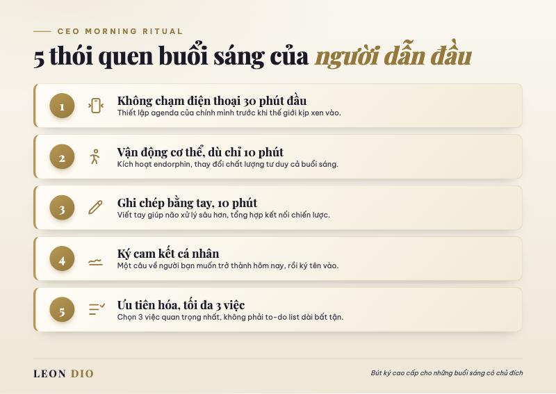 5 thói quen buổi sáng của CEO - morning ritual